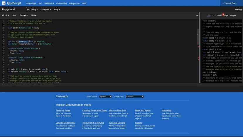 How can we explore the nature of TypeScript in a safe, flexible space (without having to already know how it works)? Well, TypeScript playground might help.